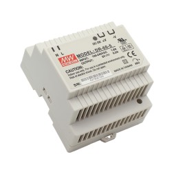 Mean Well DR-60-5 In: 100-240V AC 1.8A, Out: 5V DC 6.5A