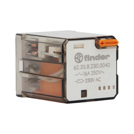 Finder 62.33.8.230.0040 Электромагнитное реле 3PDT 16А 250V AC (230V AC)