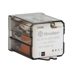 Finder 62.82.8.230.0300 Промежуточное реле 2SPST-NO 16А 250V AC (230V AC)