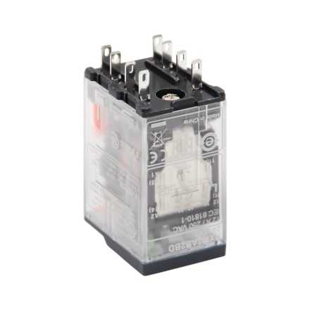 Schneider Electric RXM2AB2BD Реле 2CO 24V DC 12A с блокируемой тестовой кнопкой и индикатором