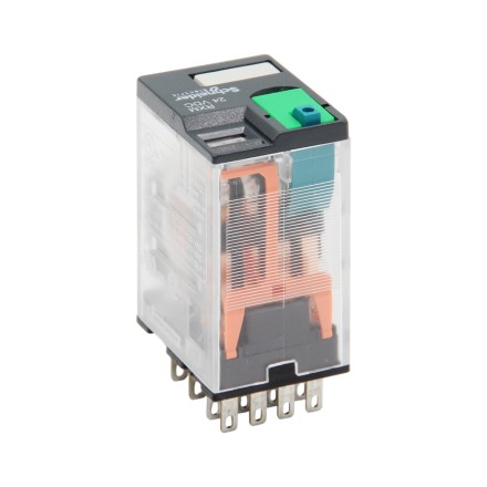 Schneider Electric RXM4AB1BD Реле 4CO 24V DC 6A с блокируемой тестовой кнопкой