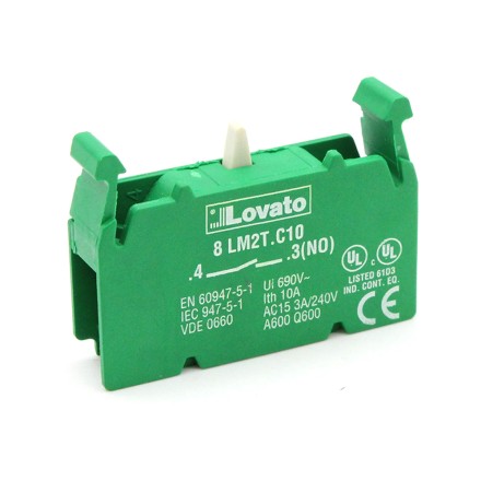 LOVATO ELECTRIC 8LM2TC10 Вспомогательный контакт 1NO
