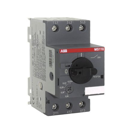 ABB MS116-0.25 1SAM250000R1002 Автоматический выключатель для защиты двигателя 0.16-0.25A