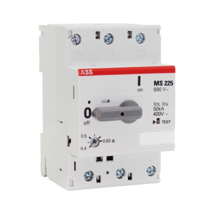 ABB MS225-0.63 1SAM151000R1004 Автоматический выключатель для защиты двигателя 0.4-0.63A