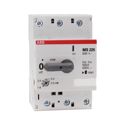 ABB MS225-2.5 1SAM151000R1007 Автоматический выключатель для защиты двигателя 1.6-2.5A